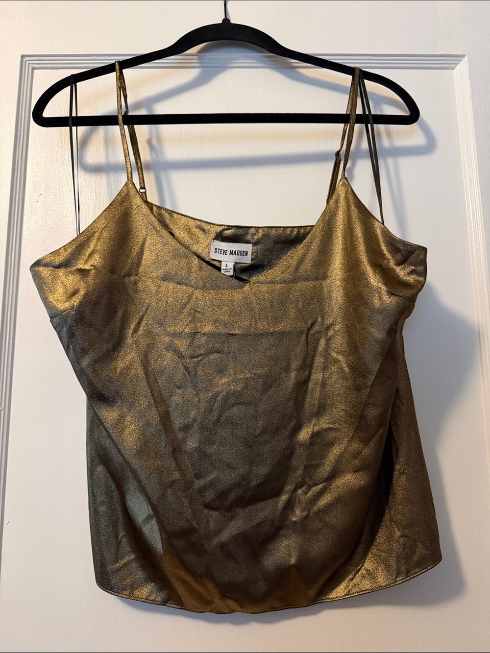 Steve Madden Shimmery Gold Satin-Look Cami